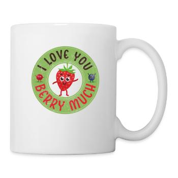 I Love You Berry Viel, Fruchtige Valentinstage - Tasse - Weiß - Rechts