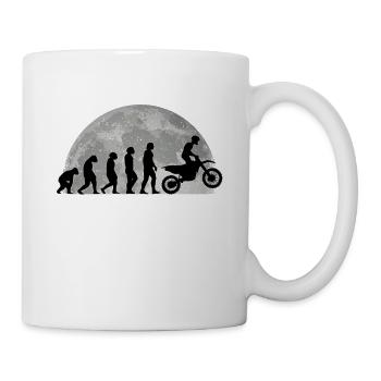 Motocross Evolution Mond Dirt Bike Motorrad - Tasse - Weiß - Rechts