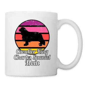 Cavalier King Charles Spaniel Mom I Retro Cavalier - Mug - white - Right
