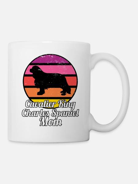 Cavalier King Charles Spaniel Mom I Retro Cavalier - Mug blanc - blanc