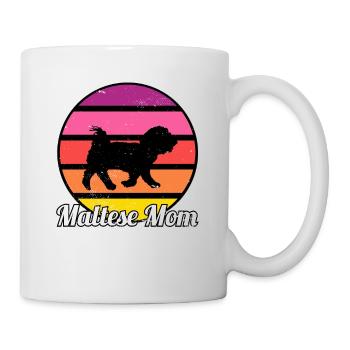 Maltese Mom I Retro Maltese Mom - Tasse - Weiß - Rechts