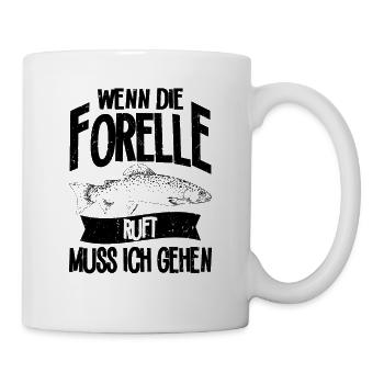Forellen Angeln Angler Regenbogenforelle - Tasse - Weiß - Rechts
