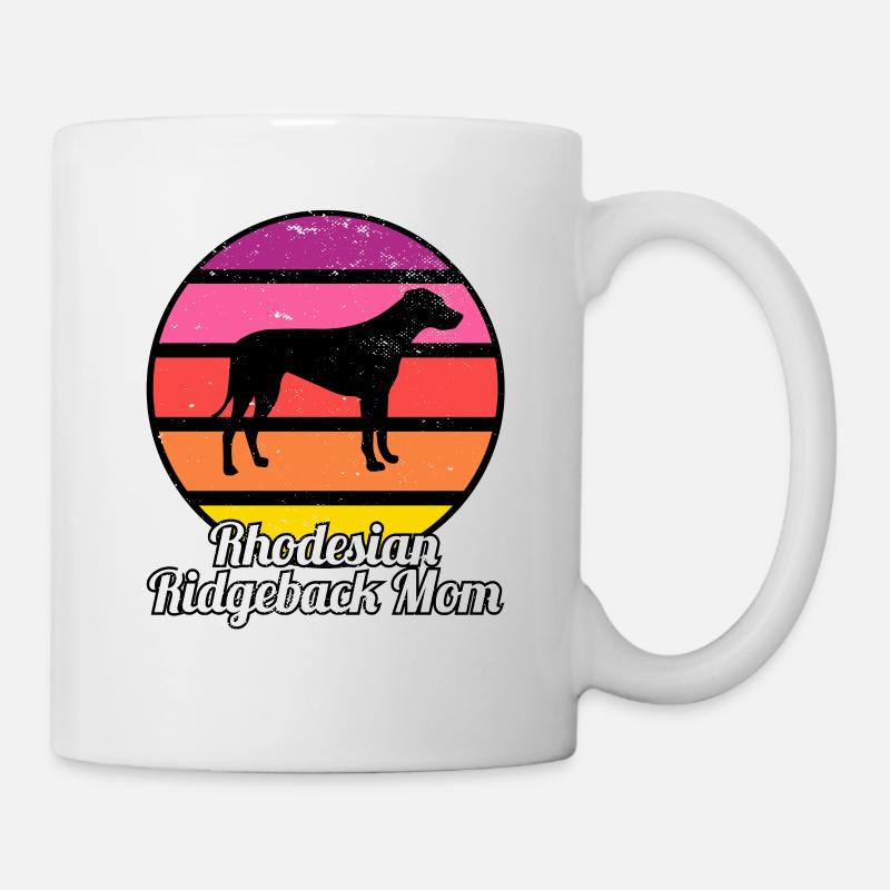 Rhodesian Ridgeback Mom I Retro Ridgeback Mom - Mug blanc - blanc