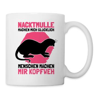 Nacktmull Kopfschmerzen Nagetier Nager Sandgräber - Tasse - Weiß - Rechts