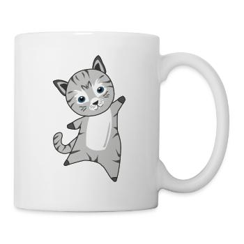 Chat kitty gris nez de fourrure doux animaux - Mug blanc - blanc - Droite
