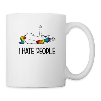 Licorne Majeur I Hate People - Mug blanc - blanc - Droite