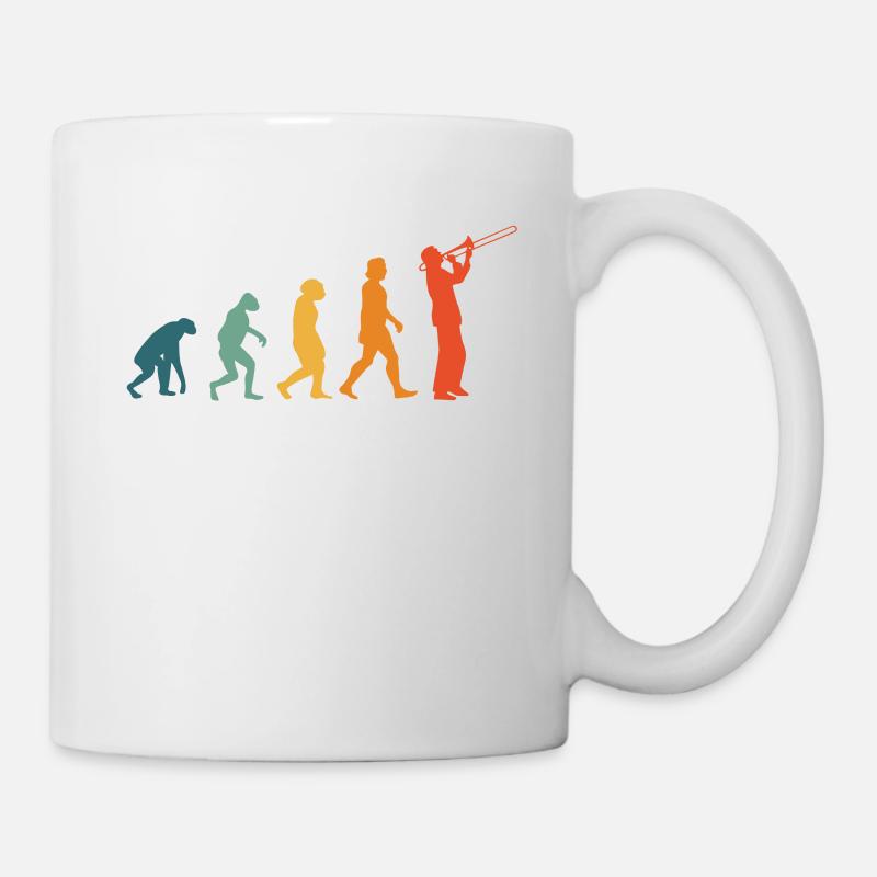 Trombone Evolution Retro Concert Band Tromboniste - Mug blanc - blanc
