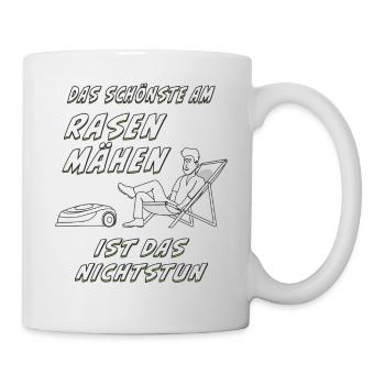 RASENROBOTER RASEN MÄHEN - Tasse - Weiß - Rechts
