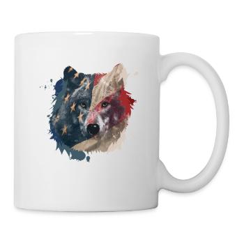 Wolf American Flag USA America - Tasse - Weiß - Rechts