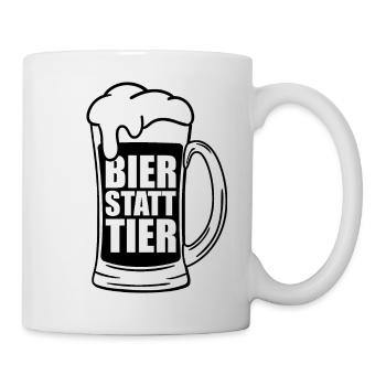 BIER STATT TIER VEGAN - Tasse - Weiß - Rechts