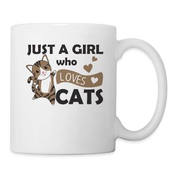 Only a girl who loves cats cute cat - Mug - white - Right
