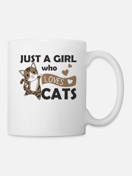 Juste une fille qui aime le chat mignon - Mug blanc - blanc