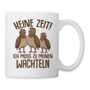 Wachtel - Tasse - Weiß - Rechts