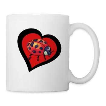 Coeur Lucky Charm Coccinelle Insecte Bonheur Bébé - Mug blanc - blanc - Droite