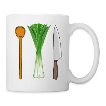 Lauch Vegetarisch kochen Kochlöffel Job Berufe - Tasse - Weiß - Rechts