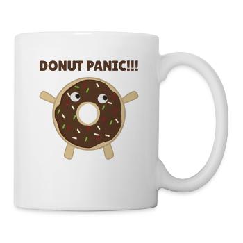 Donut Panic - lustiges Wortspiel mit Donuts - Tasse - Weiß - Rechts