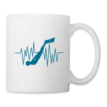 Freediving Heartbeat Freediver Apnea Divers - Mug - white - Right