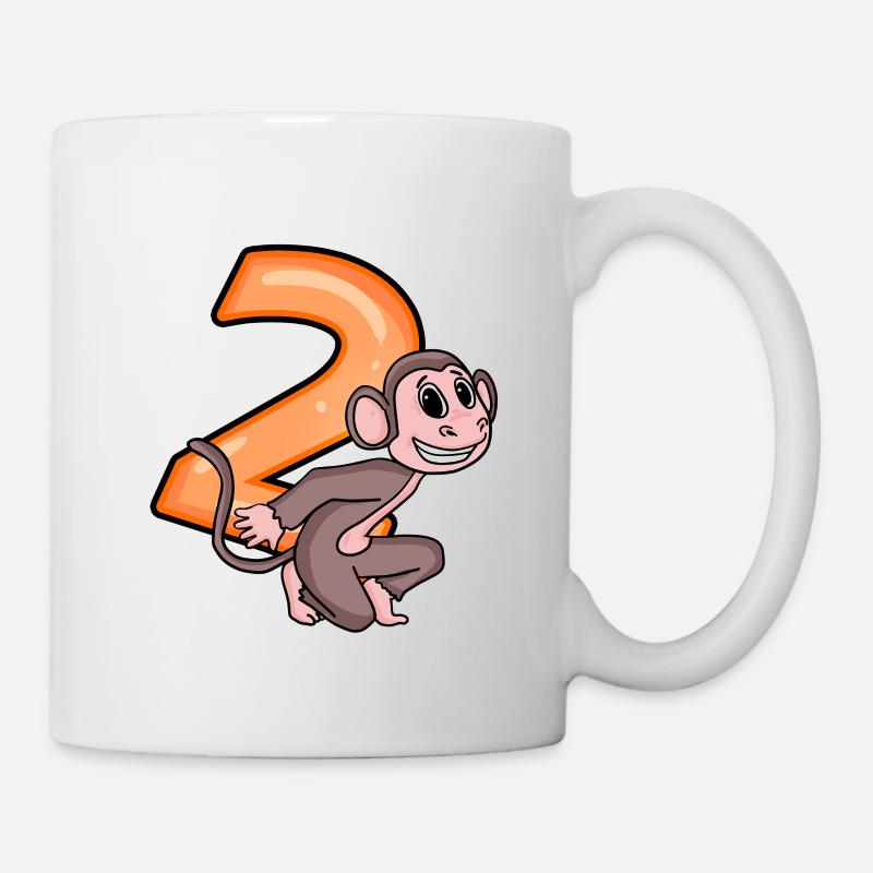 2 Jahre - Affe - 2. Geburtstag Motiv - Tasse - Weiß