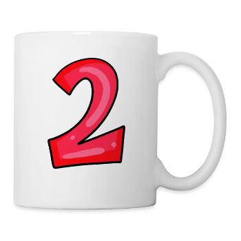 2 rot - Tasse - Weiß - Rechts