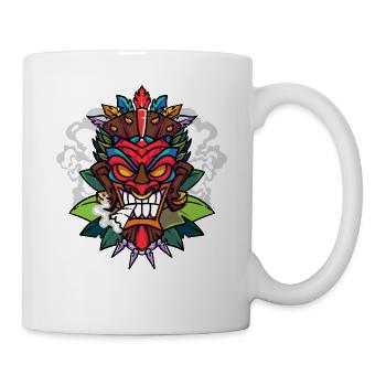 Smoking Tiki Shirt - Tasse - Weiß - Rechts