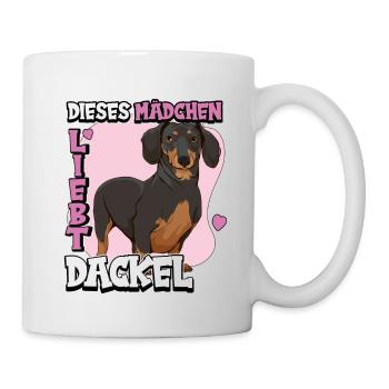 Dackel Dieses Mädchen liebt Dackel - Tasse - Weiß - Rechts