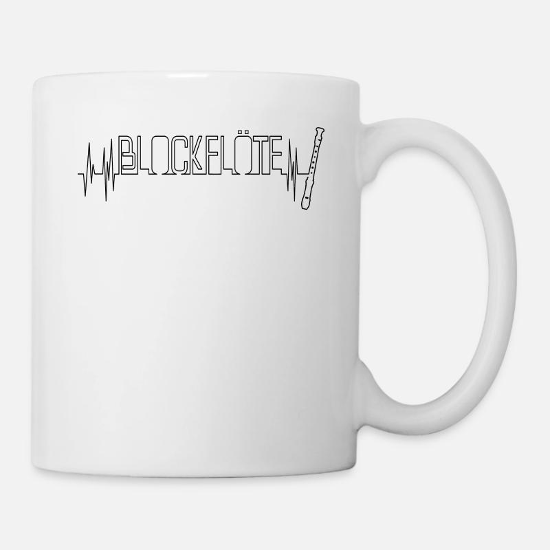 Eine Blockflöte mit Herzschlag - Tasse - Weiß