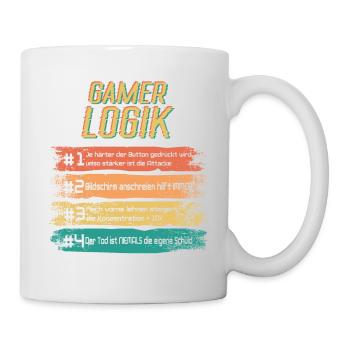 Gamer Logik PS 5 Computer PC Controller Zocker - Tasse - Weiß - Rechts