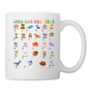 Mein ABC der Tiere Tierarten Alphabet A-Z Deutsch - Tasse - Weiß - Rechts