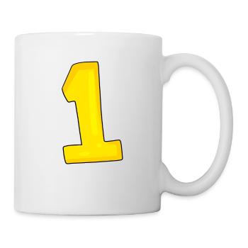 1 jaune - Mug blanc - blanc - Droite