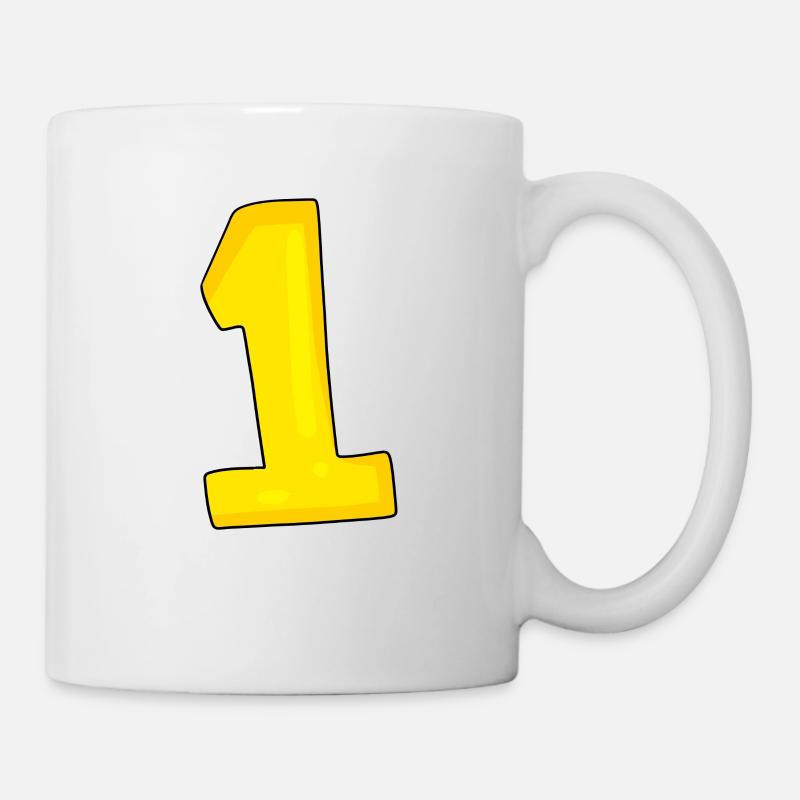 1 gelb - Tasse - Weiß