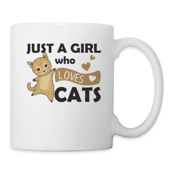 Only a girl who loves cats cute cat - Mug - white - Right