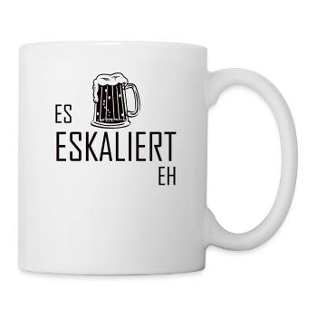Es Eskaliert Eh - Bier Mallorca Suff - Tasse - Weiß - Rechts