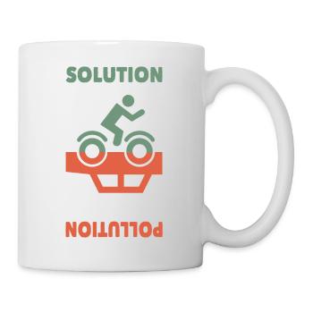 Bicycle Cycling - Solution - Pollution - Love - Tasse - Weiß - Rechts