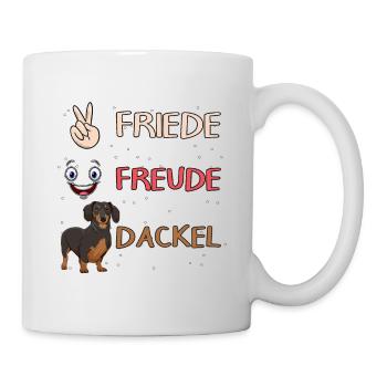 Dackel Friede Freude Dackel - Tasse - Weiß - Rechts