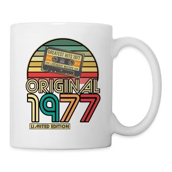 Cassette Tape Retro Vintage 1977 geboren Jahr 1977 - Tasse - Weiß - Rechts