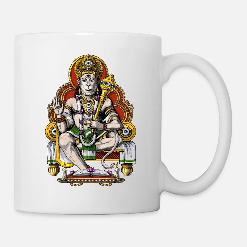Dieu hindou psychédélique Hanuman - Mug blanc - blanc