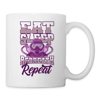 Eat Sleep Repeat Tec Diver Berufstaucher - Tasse - Weiß - Rechts