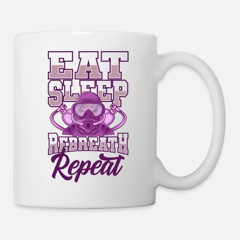 Eat Sleep Repeat Tec Diver Berufstaucher - Tasse - Weiß