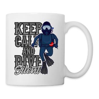 Keep Calm And Dive Silent Tec Diver Berufstaucher - Tasse - Weiß - Rechts