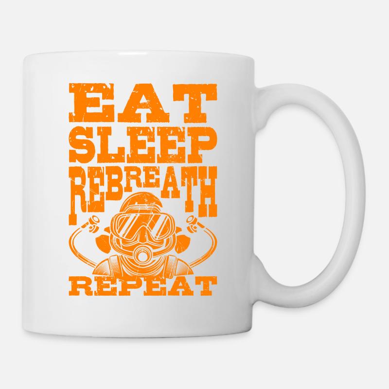 Eat Sleep Repeat Rebreather Tauchen Tec Diver - Tasse - Weiß
