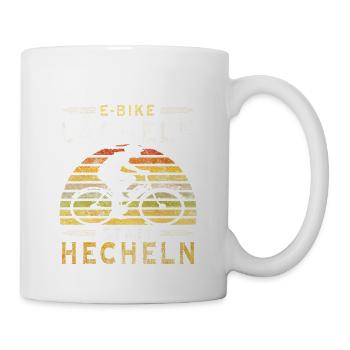 Lächeln statt hecheln Lustig Spruch Fahrrad E-Bike - Tasse - Weiß - Rechts