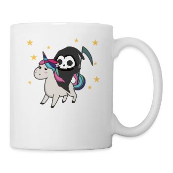 Death riding unicorn funny unicorns Rainbow - Mug - white - Right