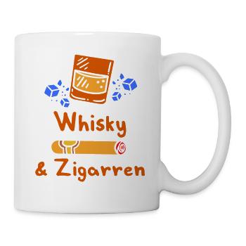 Whisky et cigares Whisky Glaçons Cigare - Mug blanc - blanc - Droite