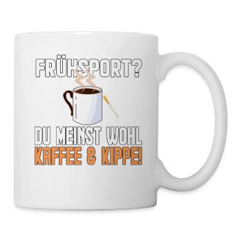 Kaffe und Kippe - Tasse - Weiß - Rechts