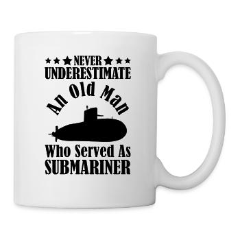 Never Understimate Old Man Submarine Veteran Marine - Mug blanc - blanc - Droite