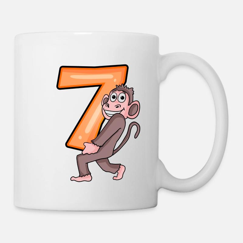 7th Birthday Monkey Boy 7 Years Gift - Mug - white