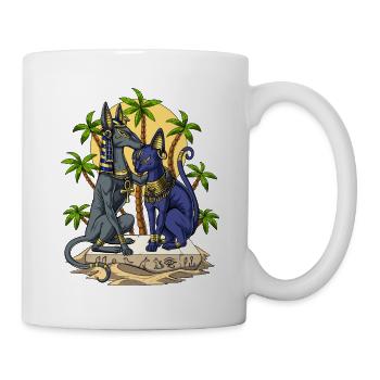 Dieux égyptiens Anubis Bastet - Mug blanc - blanc - Droite