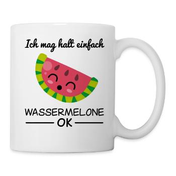 Lustige Kawaii Wassermelone Liebhaber Spruch - Tasse - Weiß - Rechts