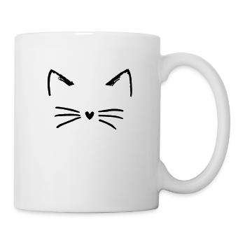 Katze Miezekatze Hauskatze Katzen Mietze Miau - Tasse - Weiß - Rechts