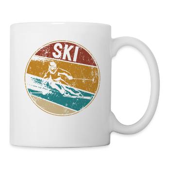 Ski Retro Vintage Skier Winter Sports Skiing - Mug - white - Right